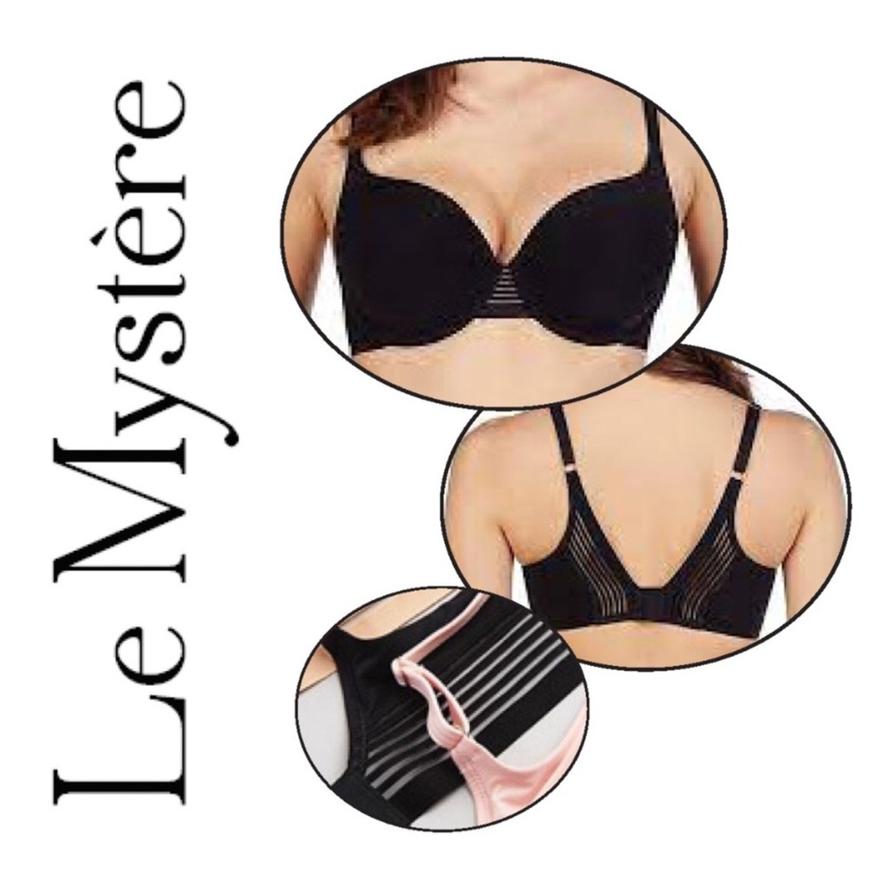 Le Mystere Bra Second Skin Back Smoother 32 DDD/F Contour Cups Memory Foam Black